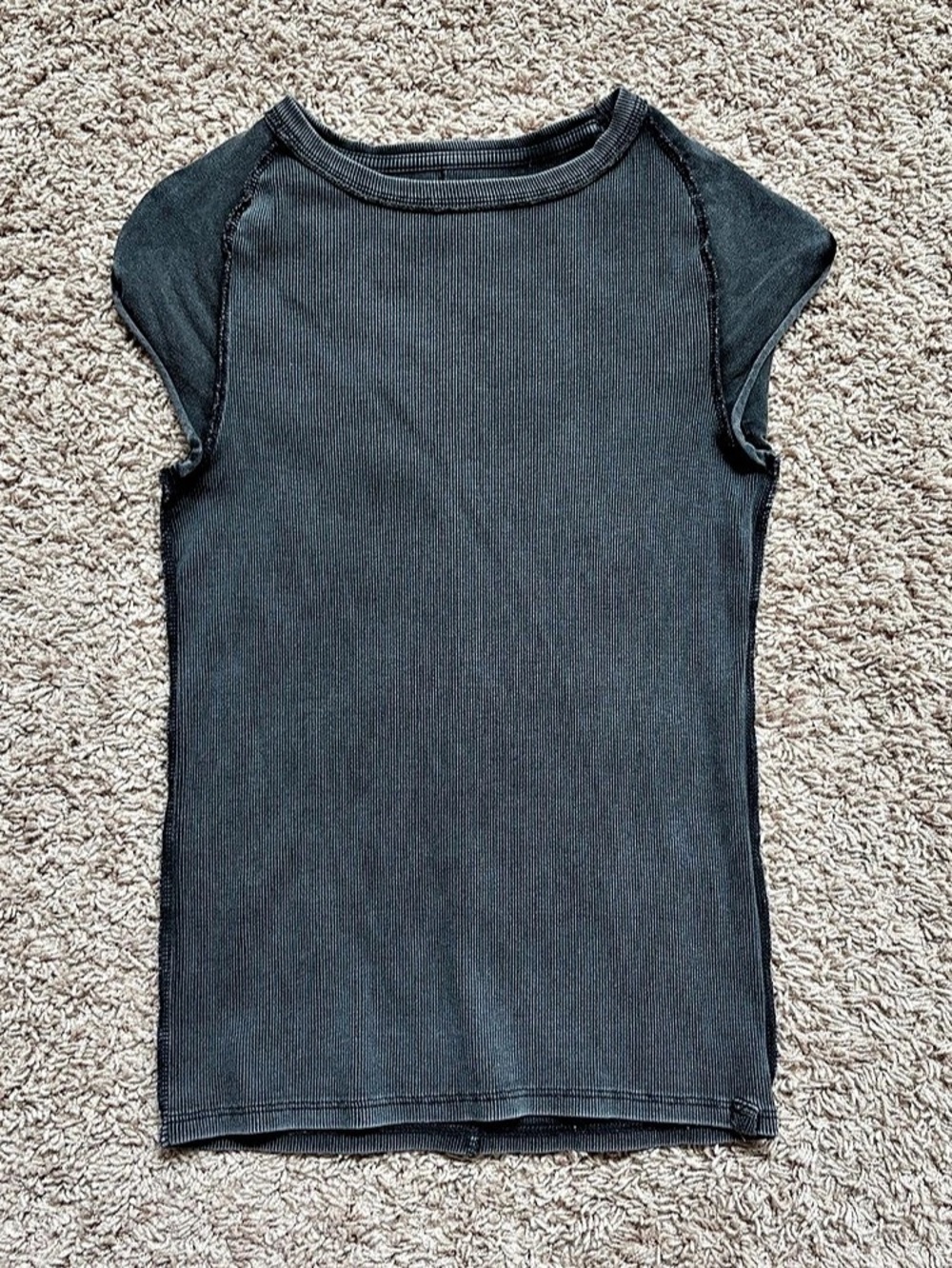 We The Free Ever Had Tee Ribbed Muscle Tee Washed Black Size Small